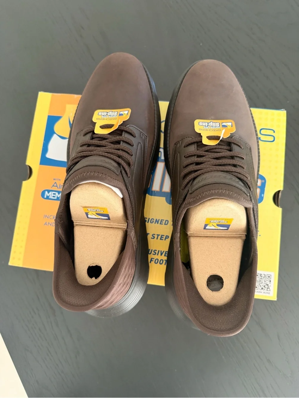 Skechers Slip-ins Garza Gervin Mens 12 Brown Leather Sneakers